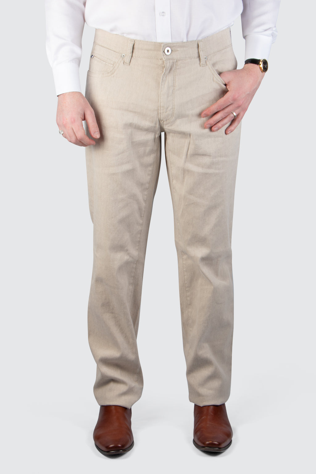 Brax Cadiz 5pkt Linen Pant 34L Beach