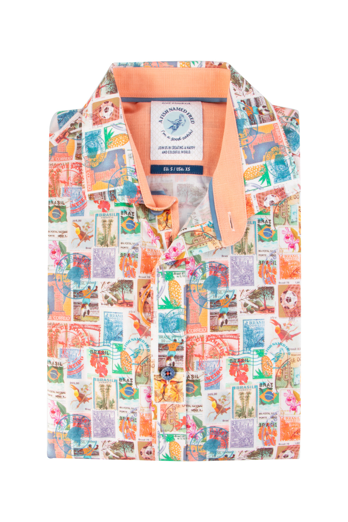 A Fish Named Fred Poststamps Casual Shirt Multi