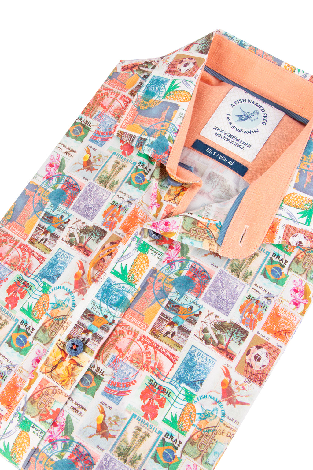 A Fish Named Fred Poststamps Casual Shirt Multi