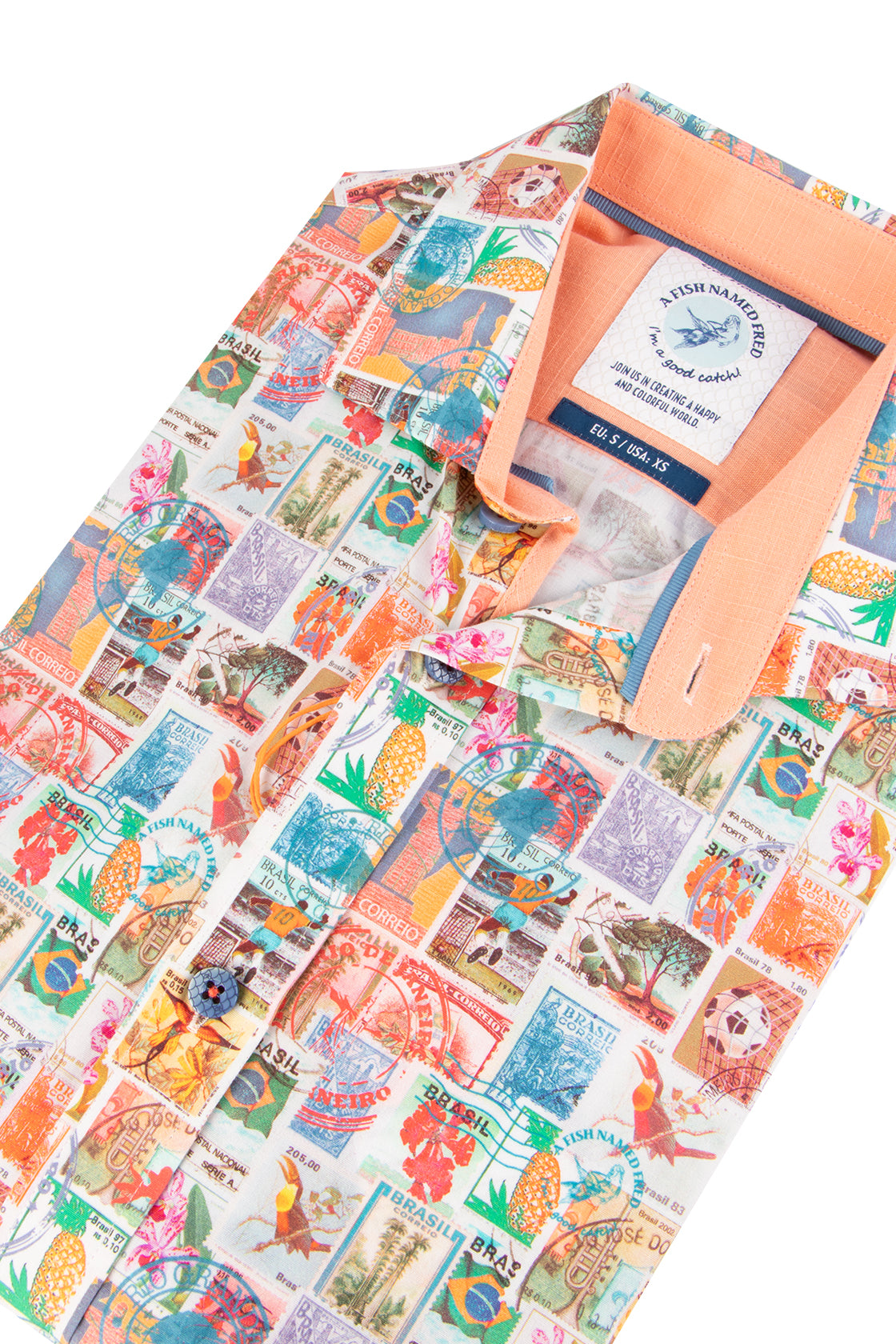 A Fish Named Fred Poststamps Casual Shirt Multi