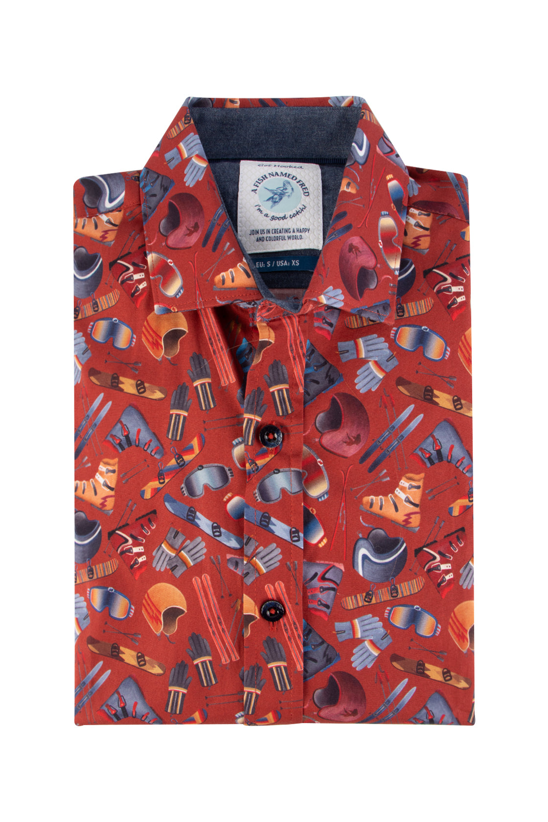 A Fish Named Fred Skiing Shirt Red