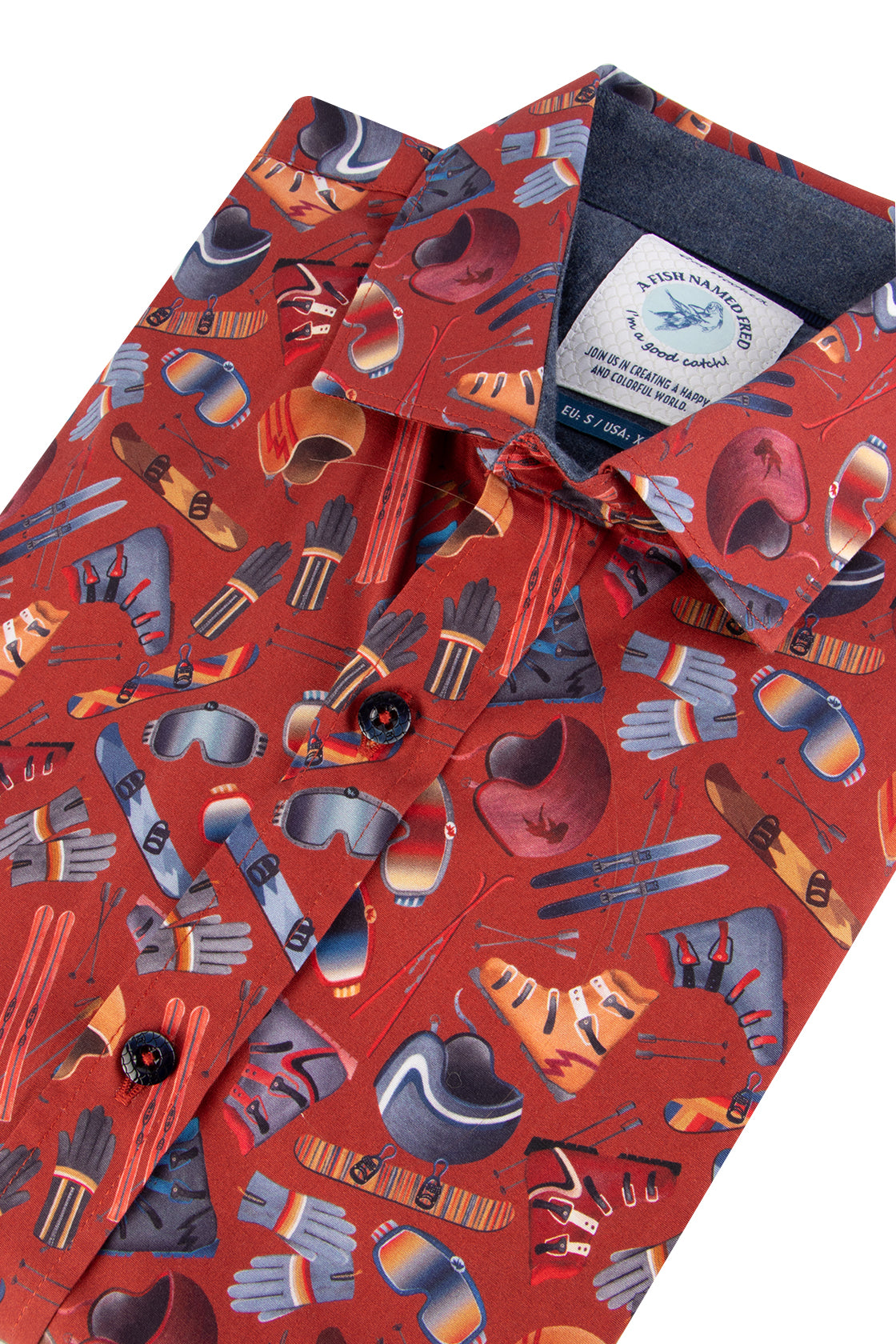 A Fish Named Fred Skiing Shirt Red