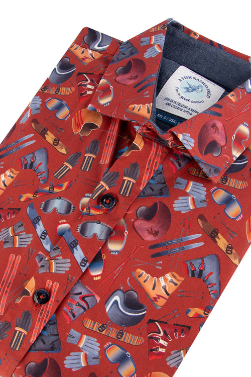 A Fish Named Fred Skiing Shirt Red
