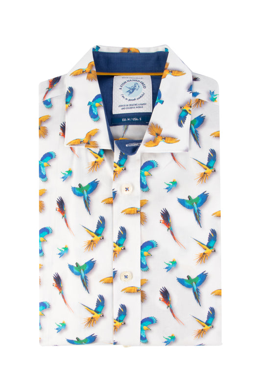 A Fish Named Fred Bird Casual Shirt White