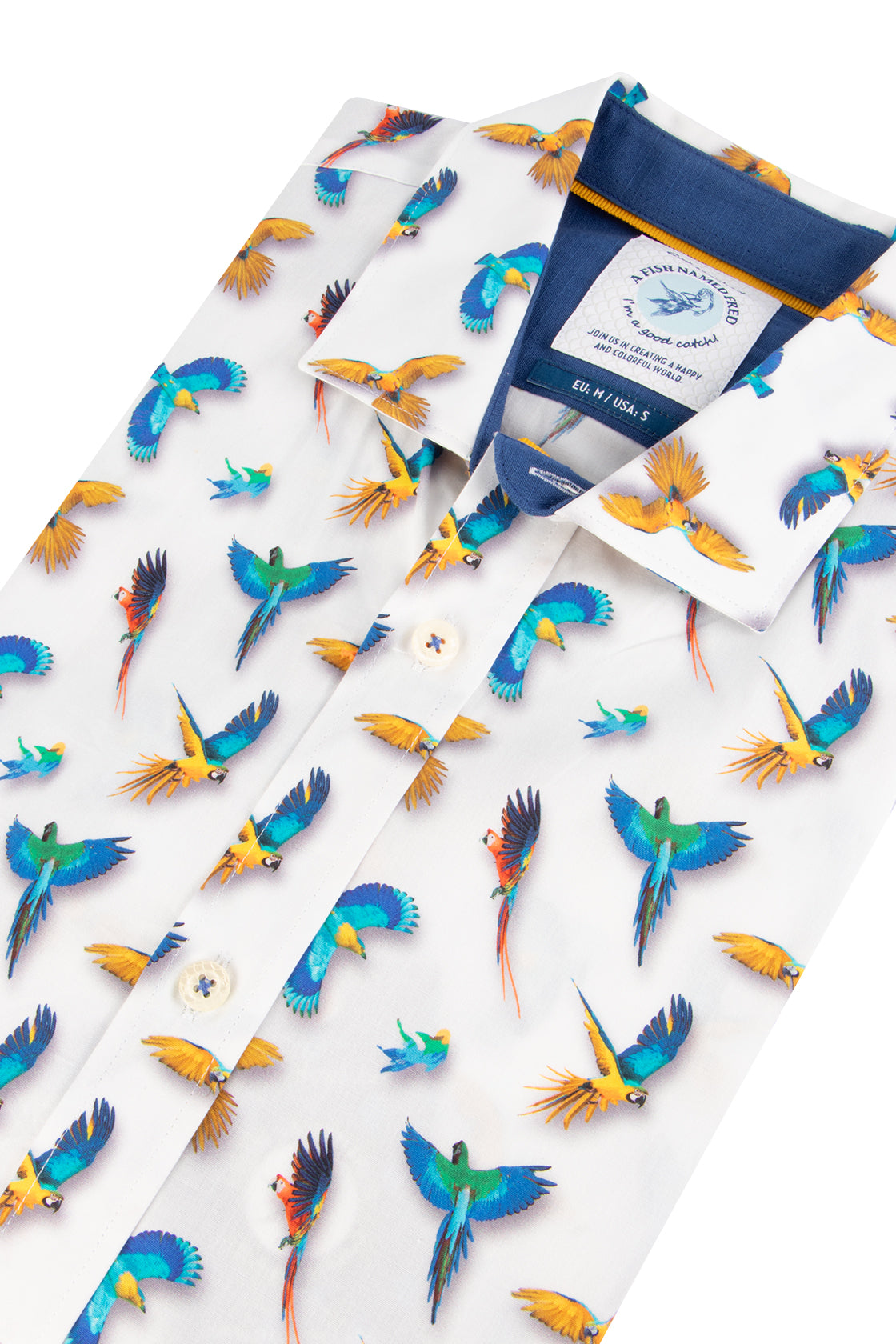 A Fish Named Fred Bird Casual Shirt White