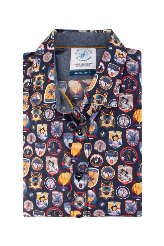 A Fish Named Fred Badges Shirt Navy