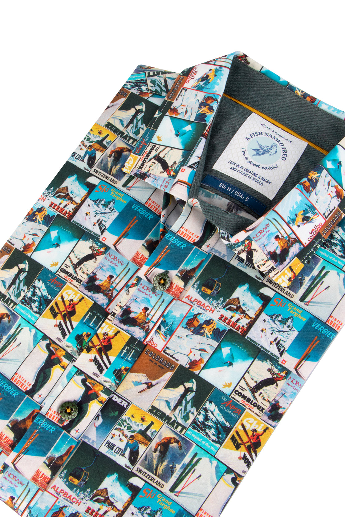 A Fish Named Fred Poster Print Shirt Green