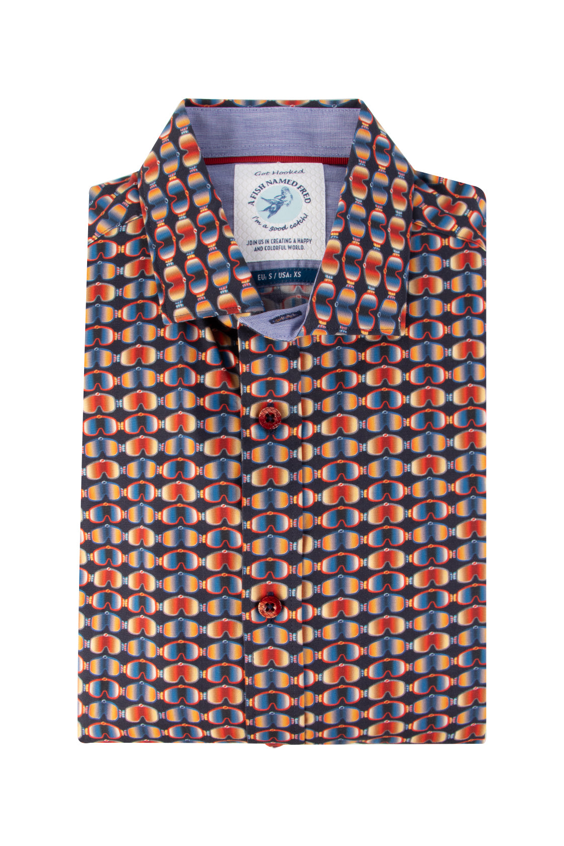 A Fish Named Fred Ski Glasses Shirt Navy