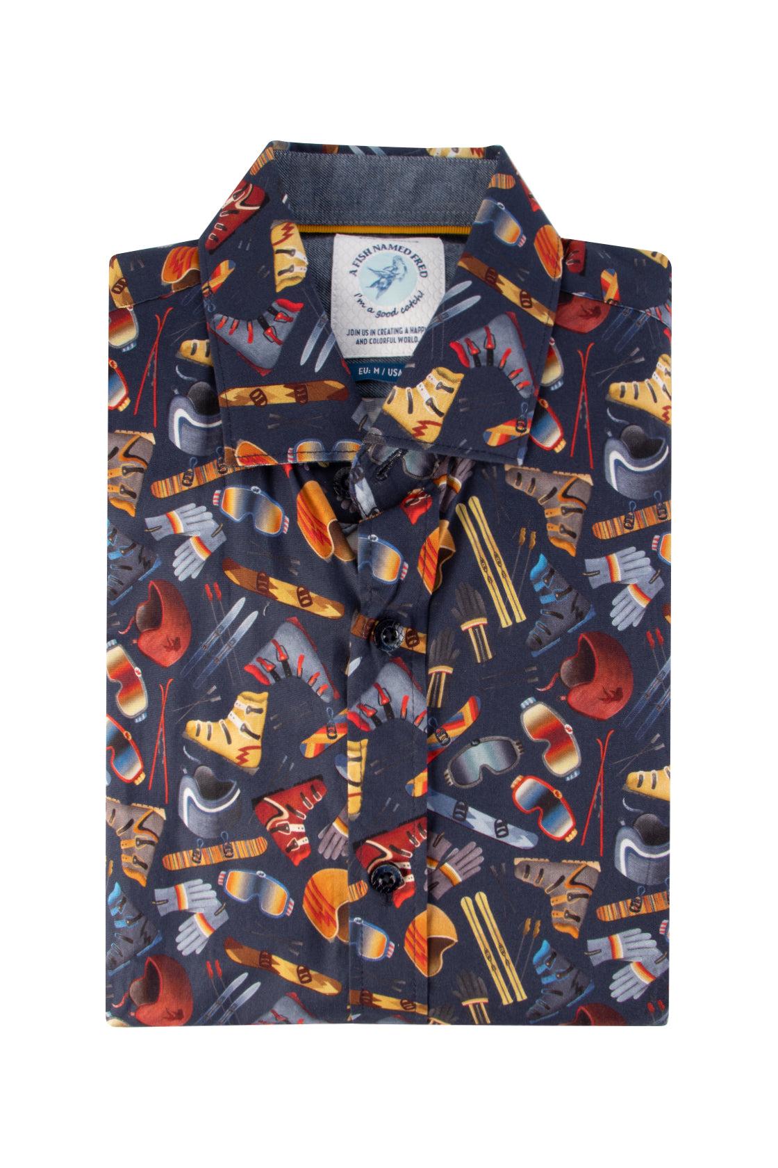 A Fish Named Fred Ski Elements Shirt Navy