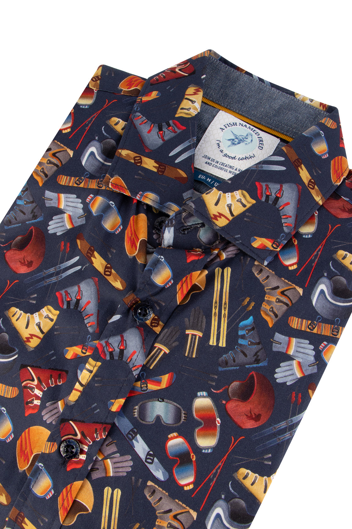 A Fish Named Fred Ski Elements Shirt Navy