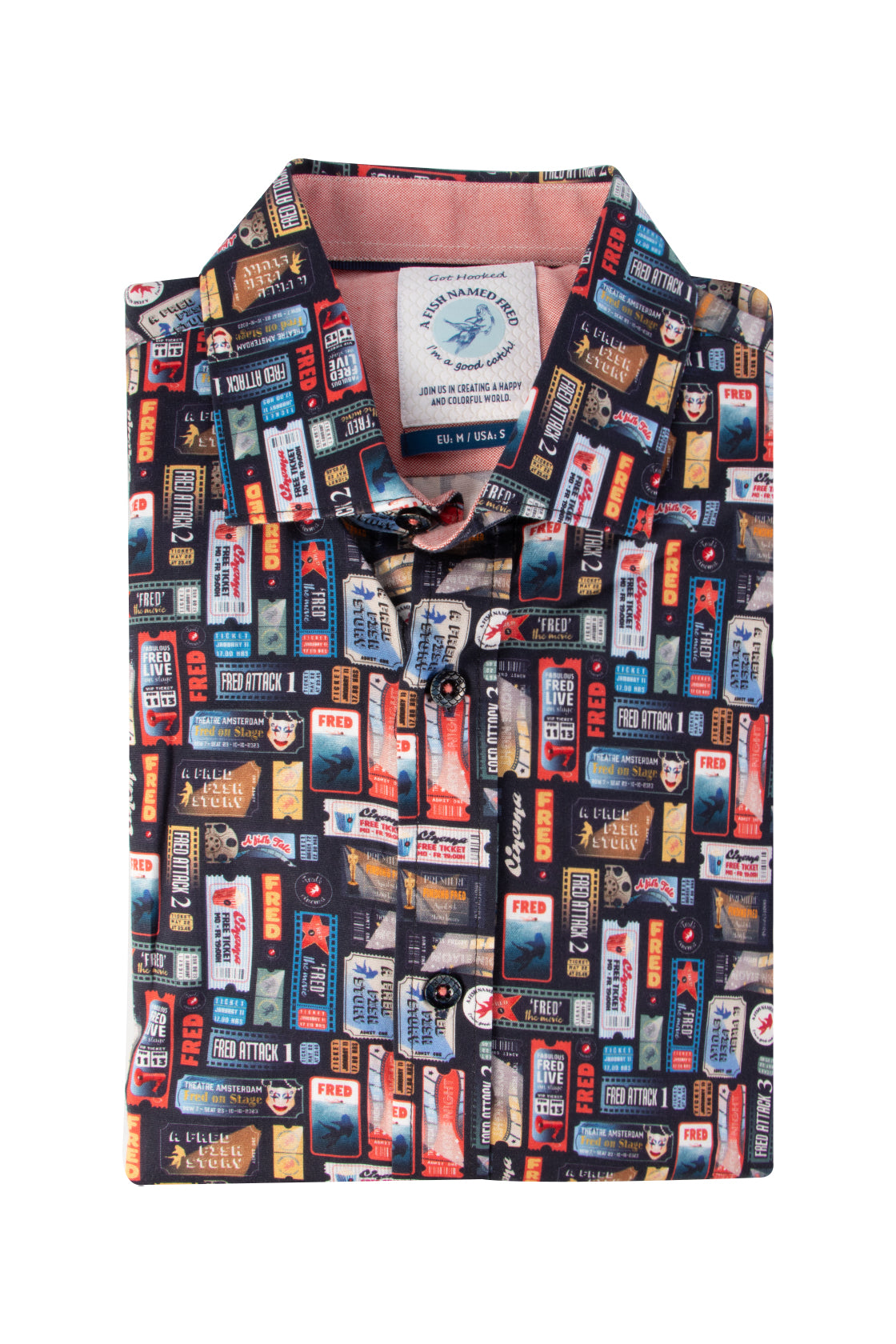 A Fish Named Fred Cinema Tickets Shirt Navy