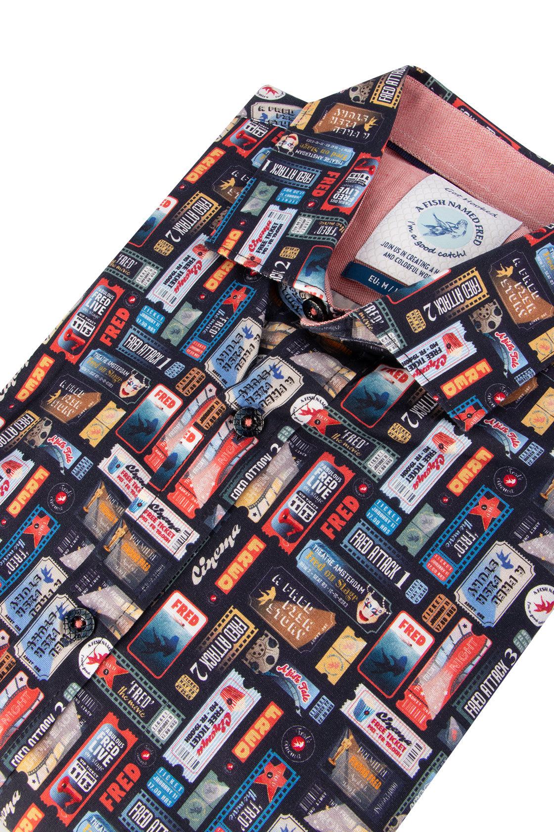 A Fish Named Fred Cinema Tickets Shirt Navy