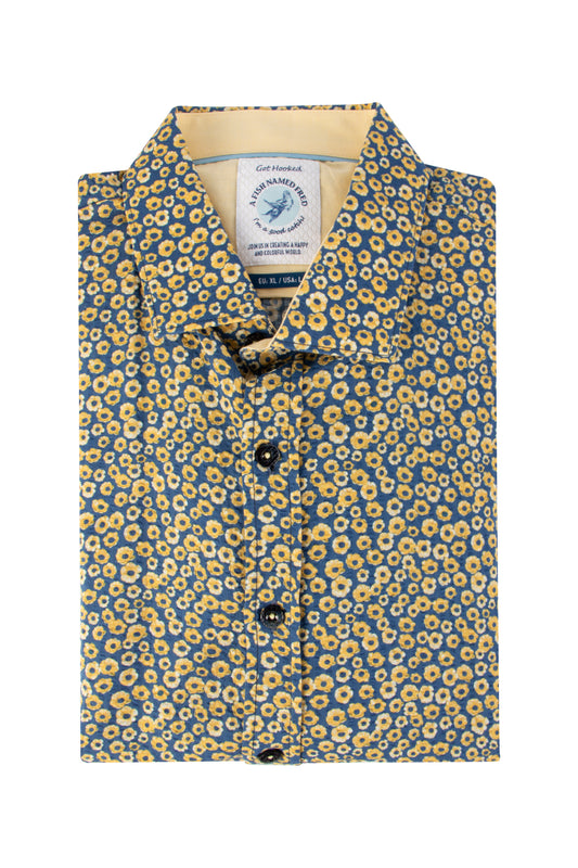 A Fish Named Fred Min. Flower LS Shirt Yellow