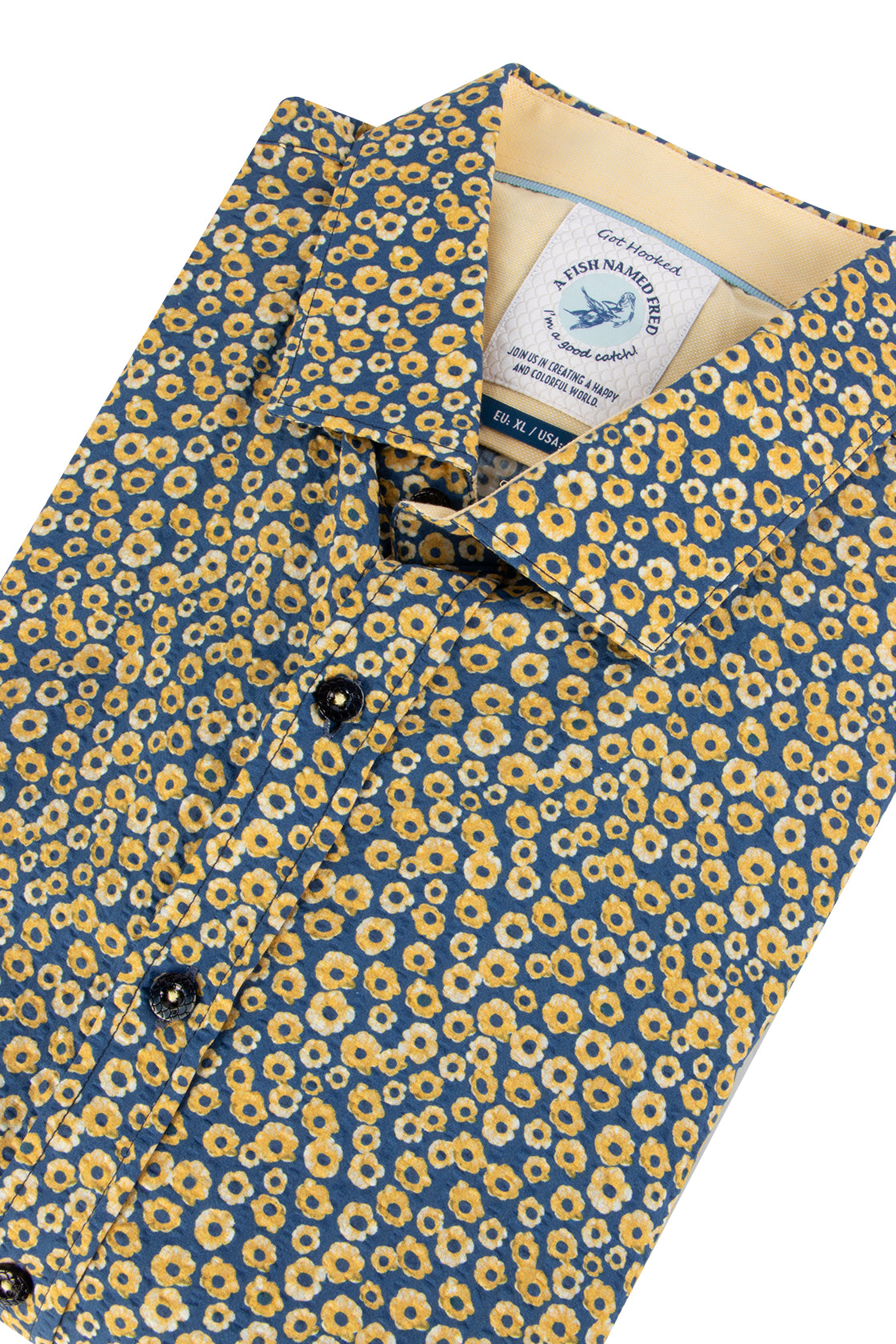 A Fish Named Fred Min. Flower LS Shirt Yellow