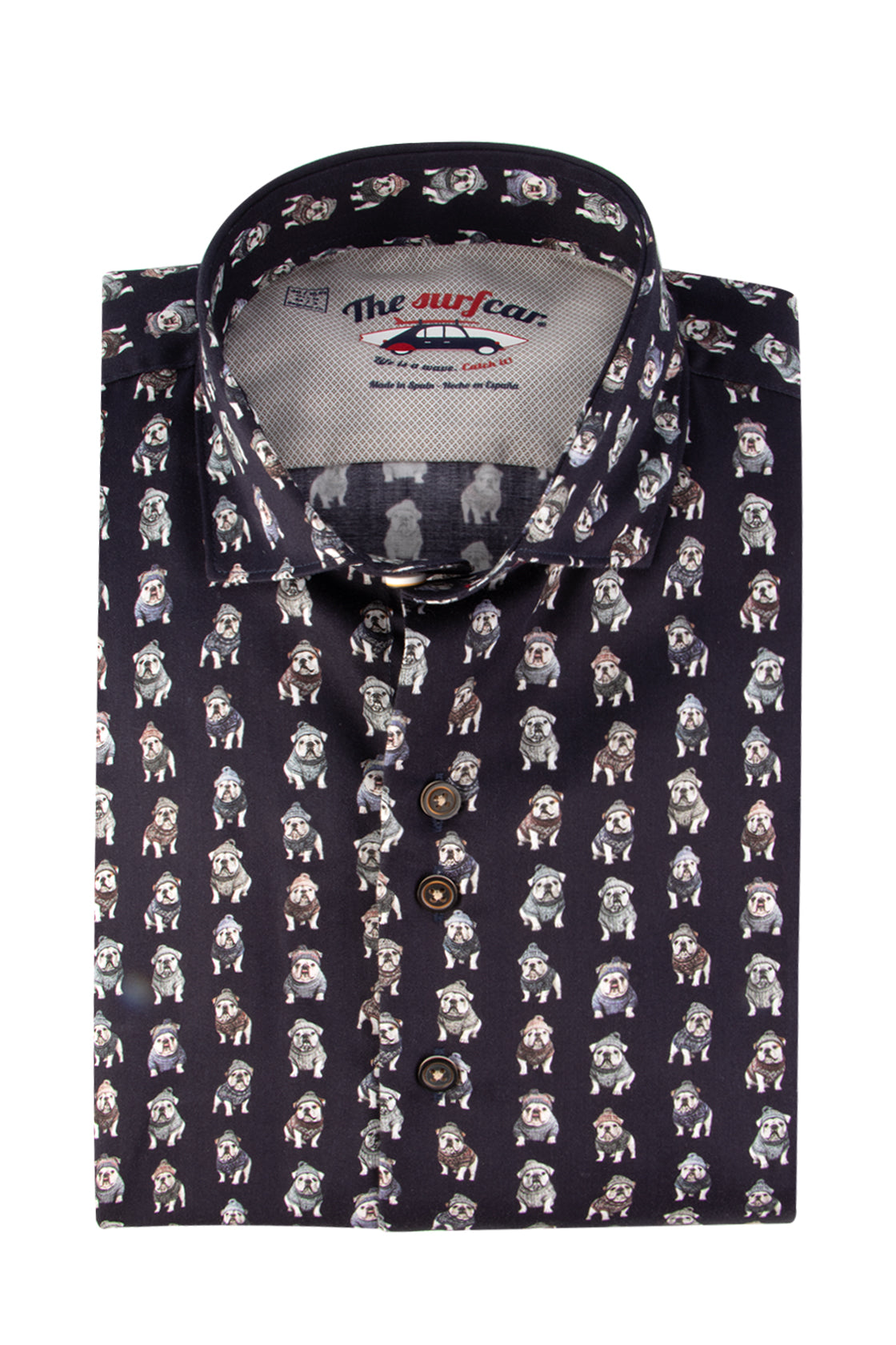 The Surf Car Bulldogs with Hats Shirt Navy