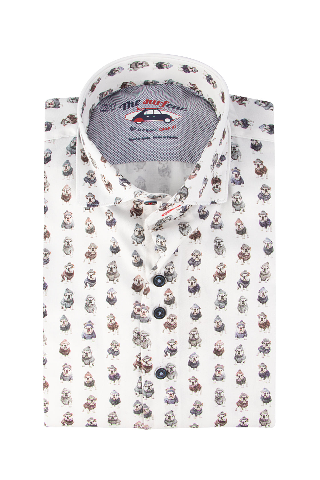 The Surf Car Bulldogs with Hats Shirt White