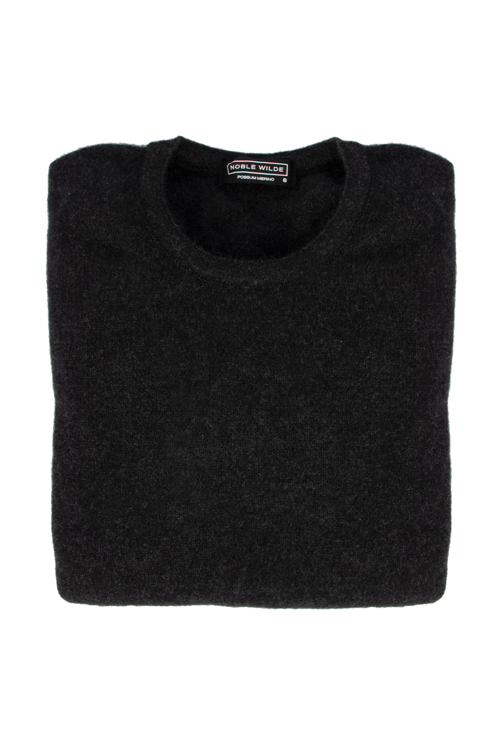 Noble Wilde Cambridge Possum/Merino/Silk Crew Sweater Charcoal