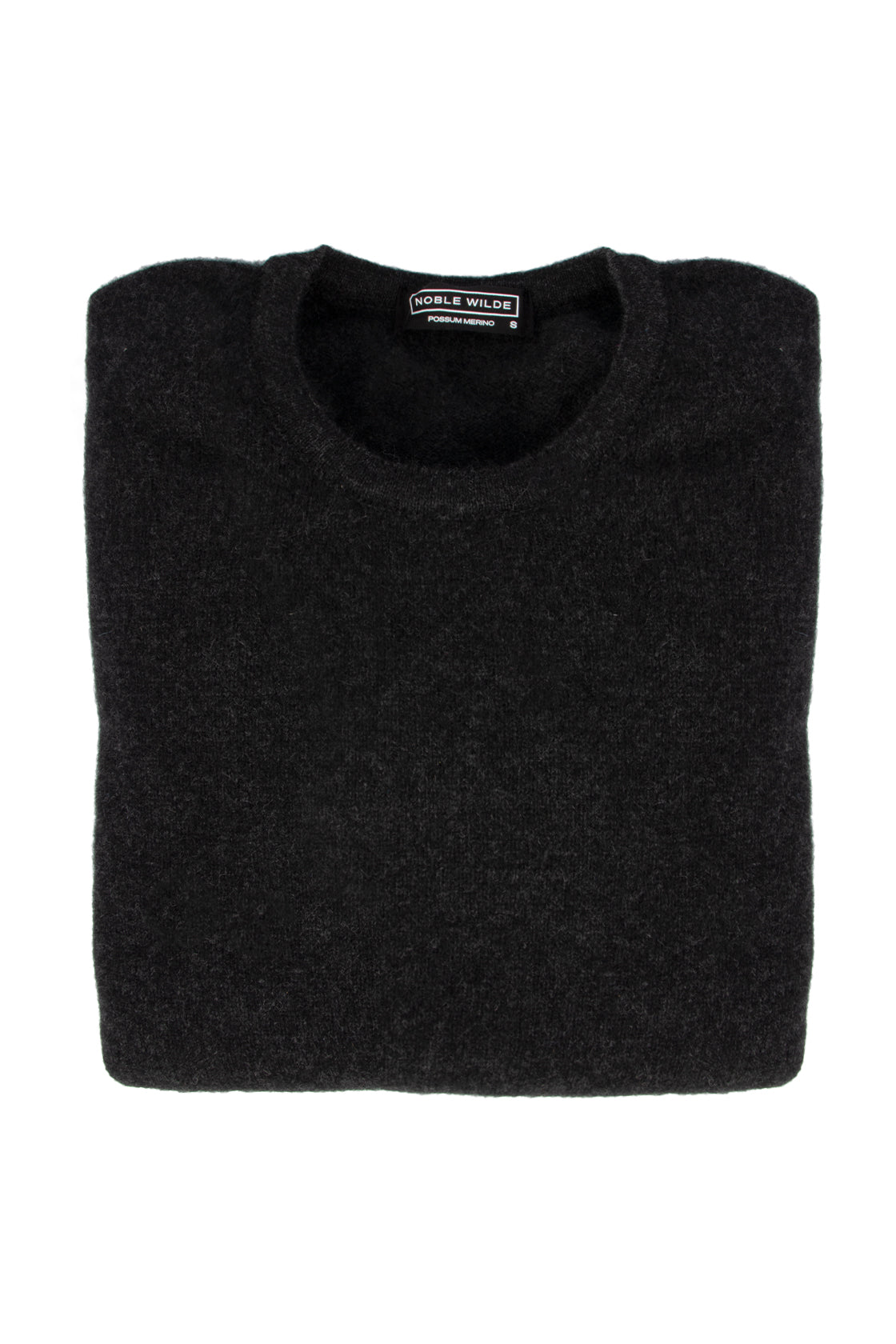 Noble Wilde Cambridge Possum/Merino/Silk Crew Sweater Charcoal