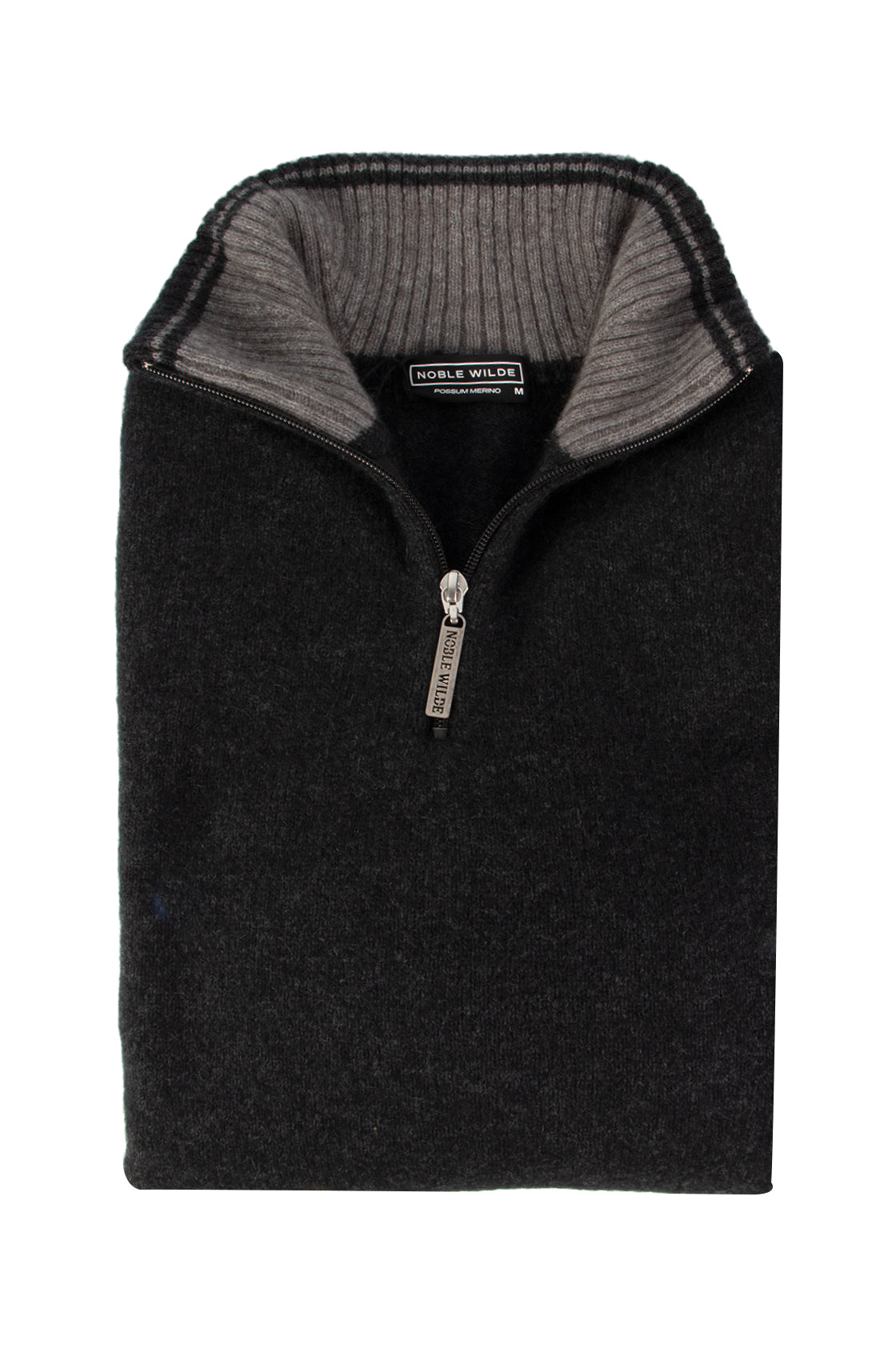 Noble Wilde Mt Tasman II 1/4 Zip Sweater Charcoal/Shale