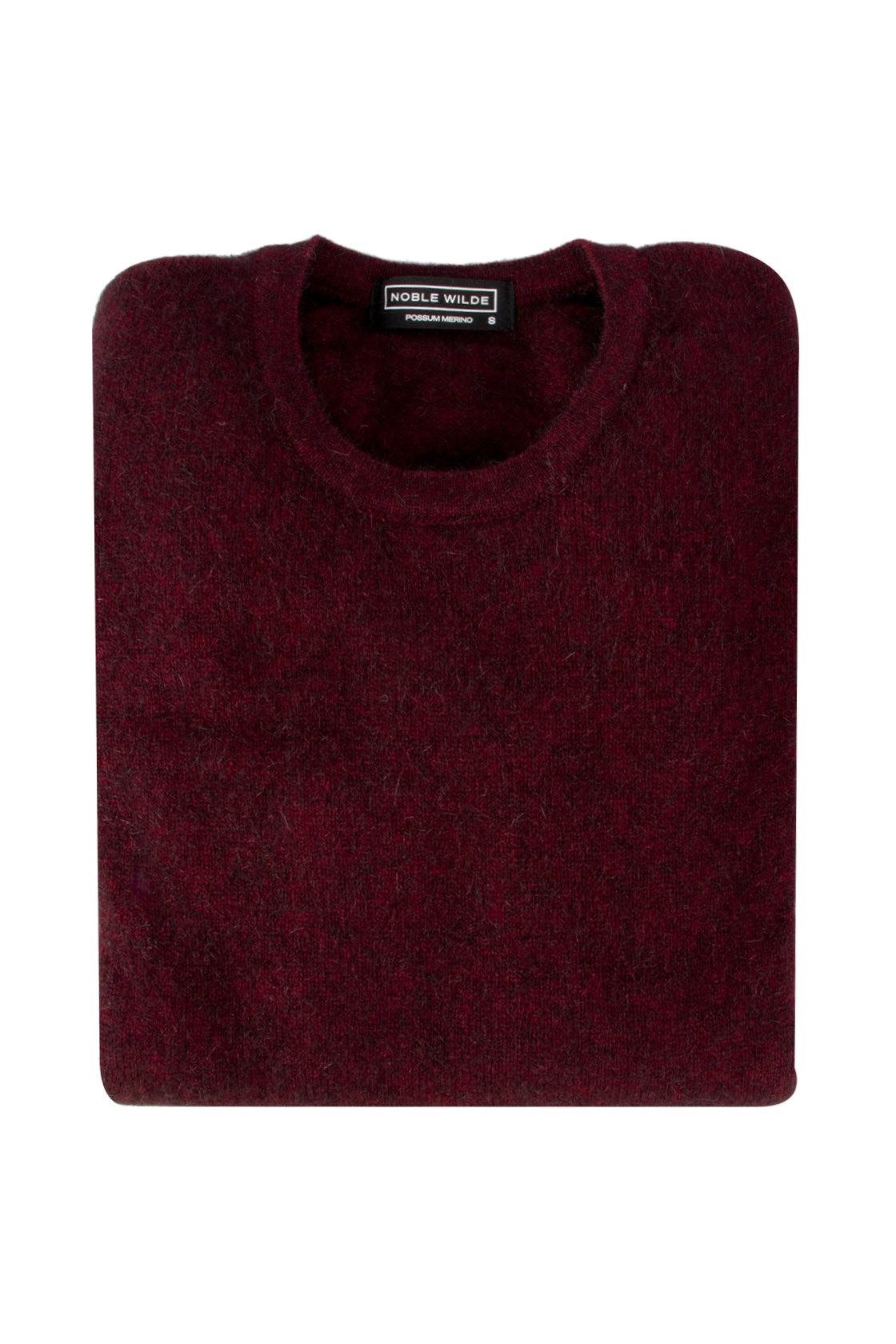 Noble Wilde Cambridge Possum/Merino/Silk Crew Sweater Port