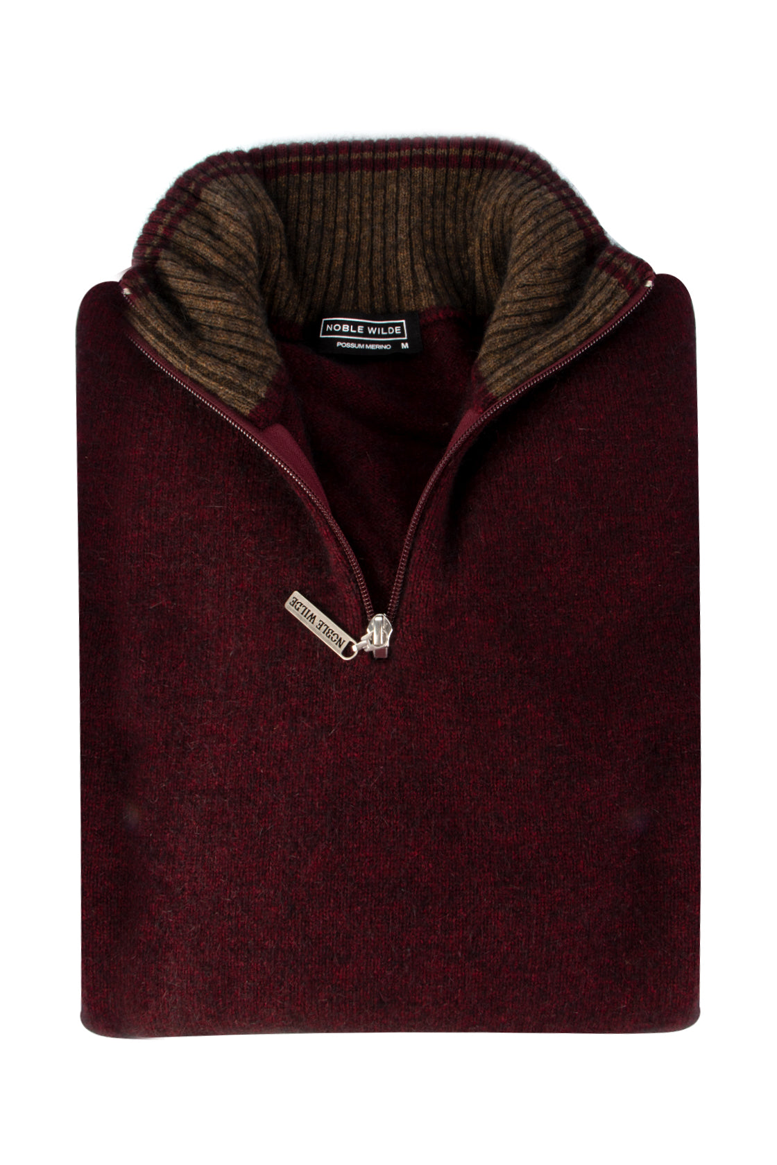 Noble Wilde Mt Tasman II 1/4 Zip Sweater Port/Kauri