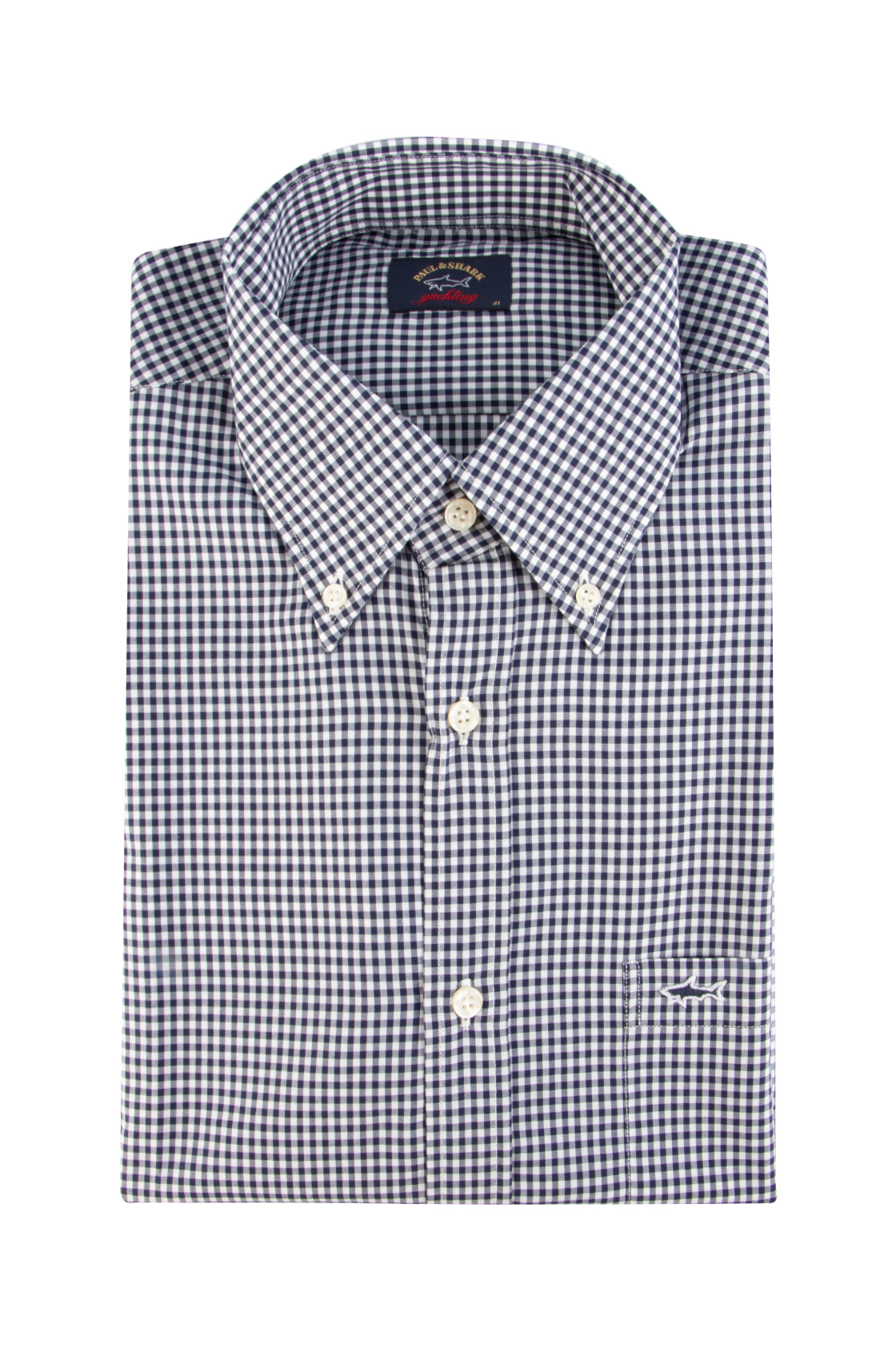 Paul & Shark LS Gingham Check Shirt Navy