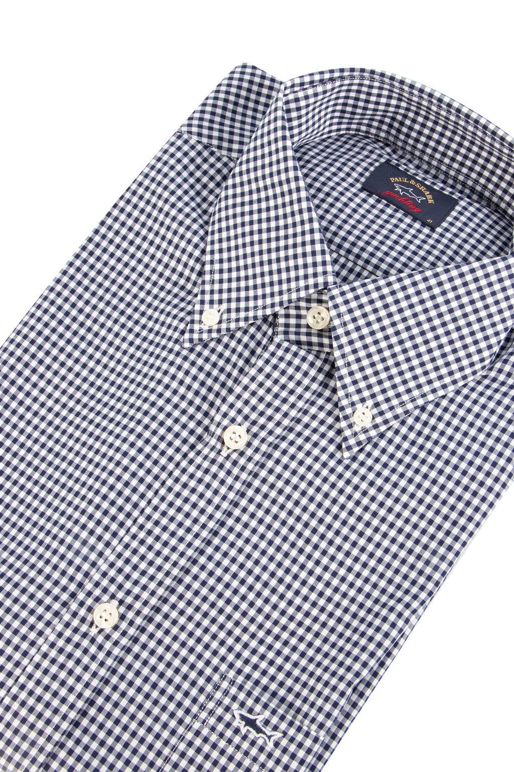 Paul & Shark LS Gingham Check Shirt Navy