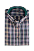 Paul & Shark LS Multi Check Shirt Navy/Green/Orange
