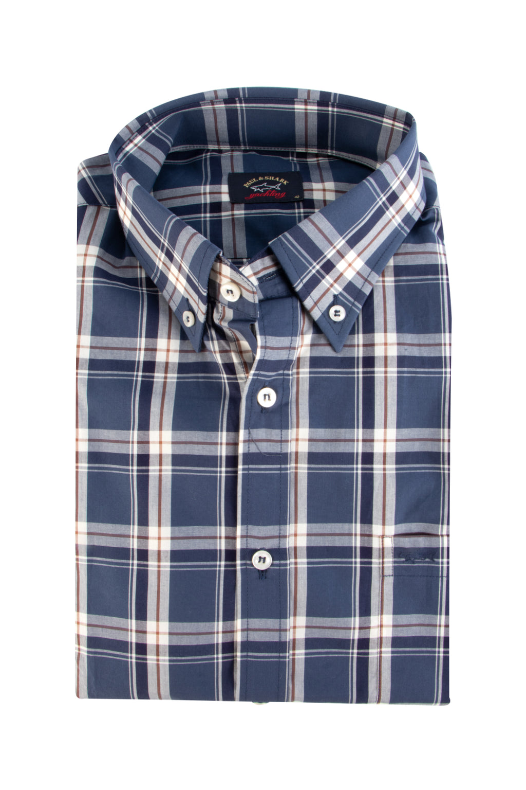 Paul & Shark LS Country Check Shirt Blue/Brown
