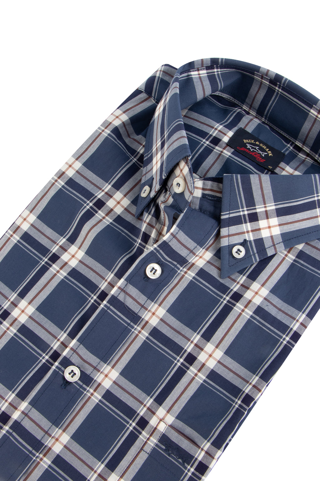 Paul & Shark LS Country Check Shirt Blue/Brown
