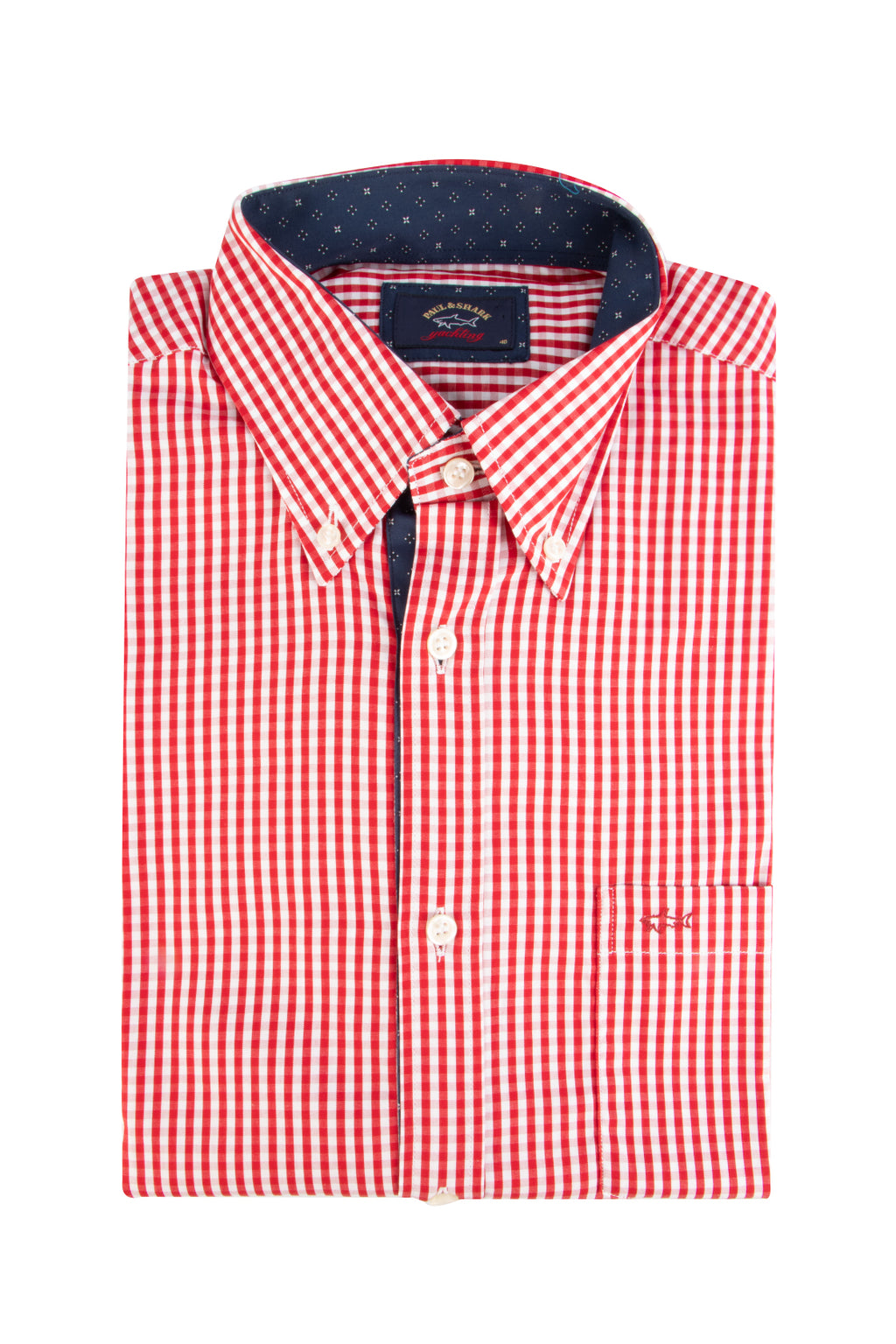 Paul & Shark LS Gingham Check Shirt Red/White