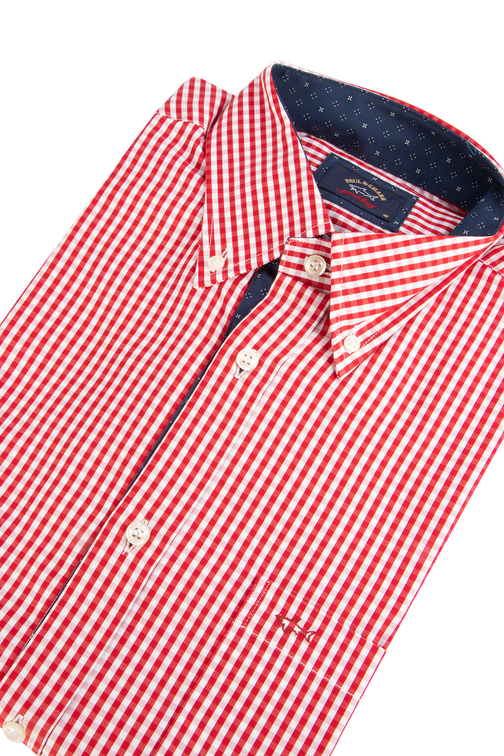 Paul & Shark LS Gingham Check Shirt Red/White