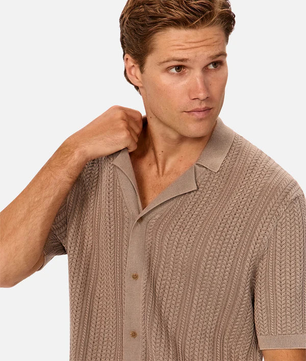 Industrie The Washed Alessio SS Shirt Washed Brown