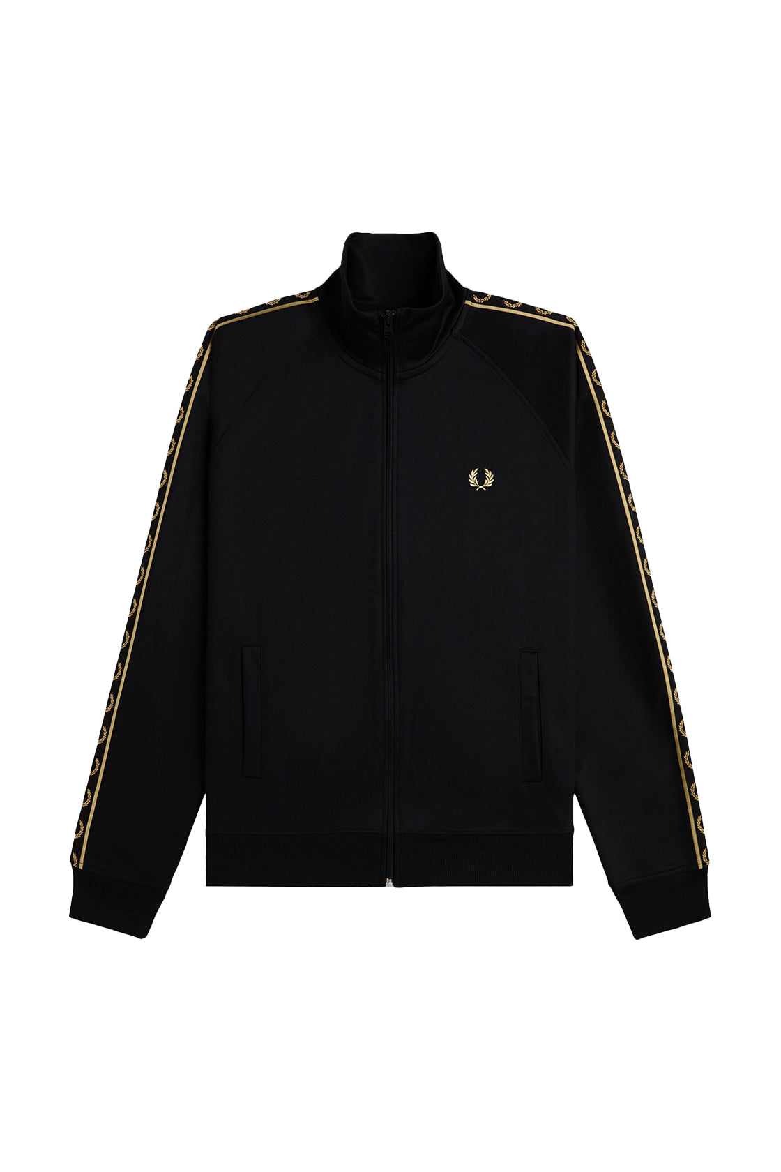 Fred Perry Contrast Tape Track Jacket Black/Champagne – routleys