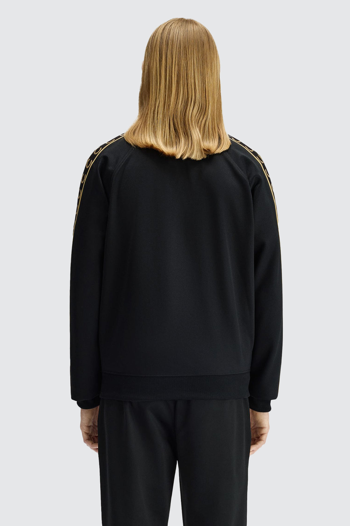 Fred Perry Contrast Tape Track Jacket Black/Champagne