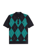 Fred Perry Argyle Knitted Polo Black