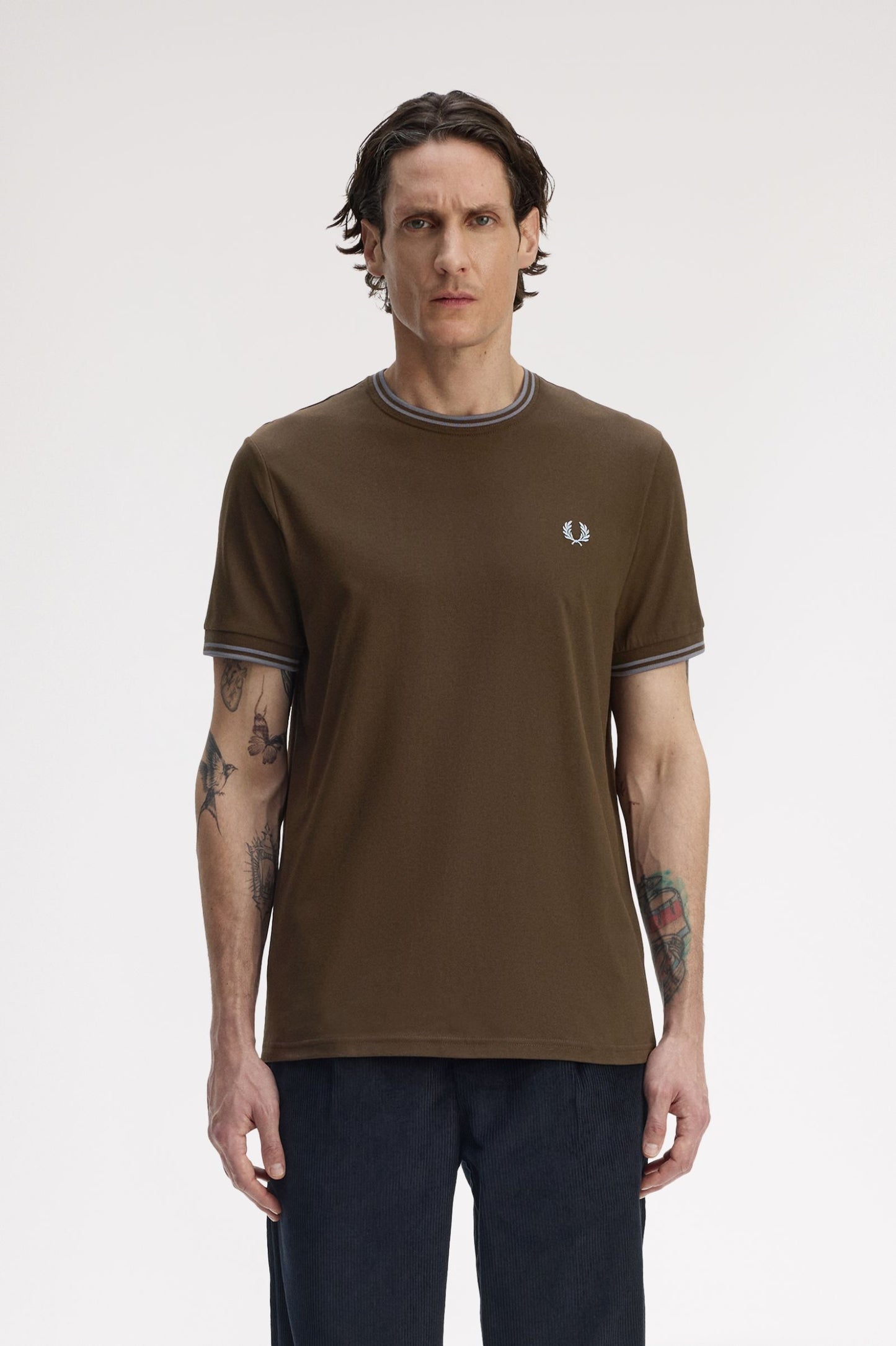 Fred Perry SS Twin Tipped Tee Tobacco