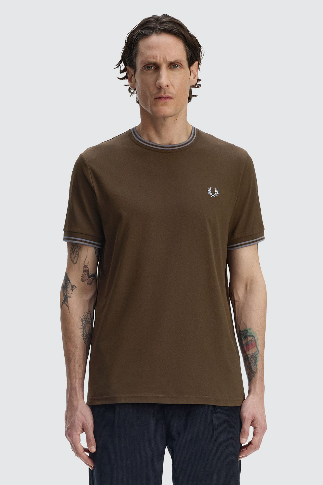 Fred Perry SS Twin Tipped Tee Tobacco