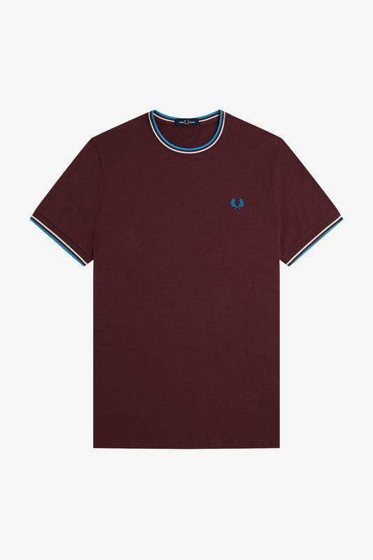 Fred Perry SS Twin Tipped Tee Oxblood