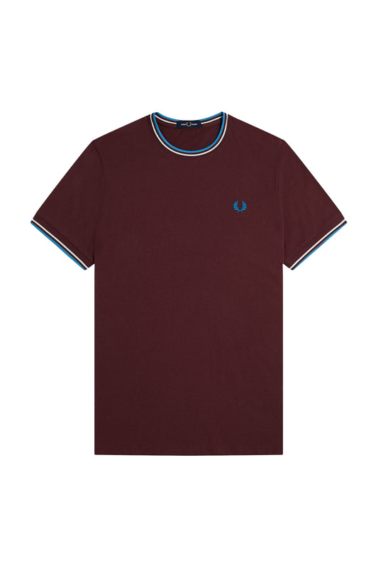 Fred Perry SS Twin Tipped Tee Oxblood