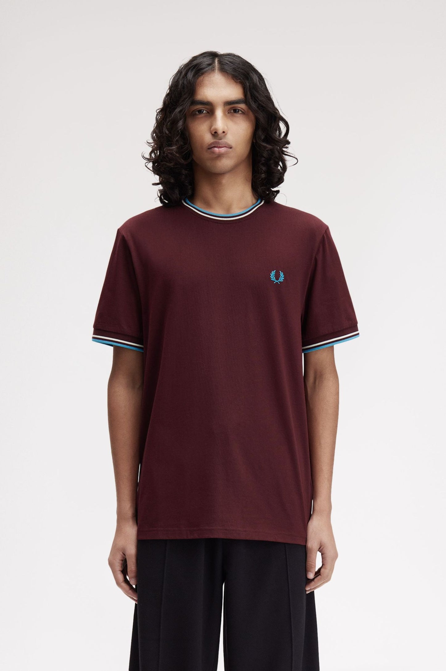 Fred Perry SS Twin Tipped Tee Oxblood