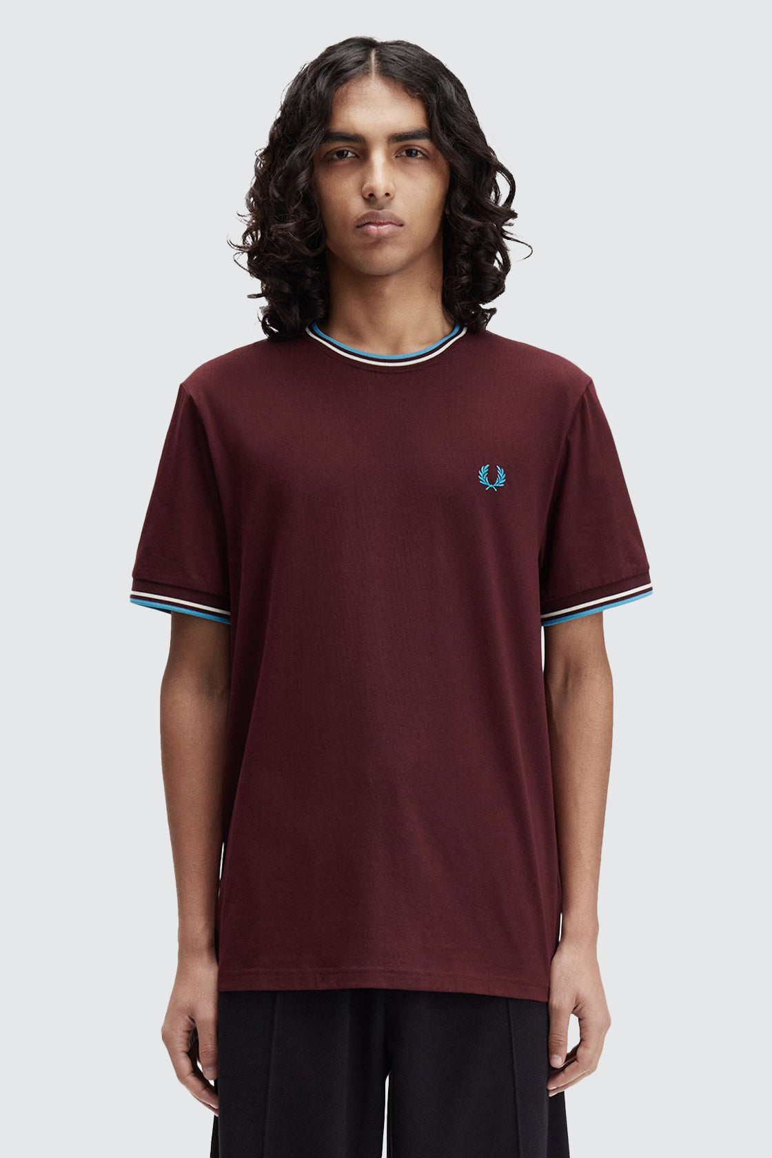 Fred Perry SS Twin Tipped Tee Oxblood