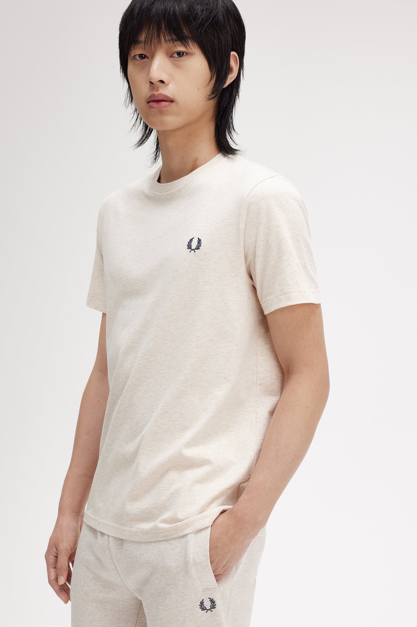 Fred Perry Plain CN T-Shirt Porridge/Grey