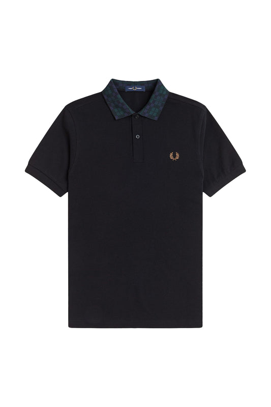 Fred Perry SS Jacquard Polo Black