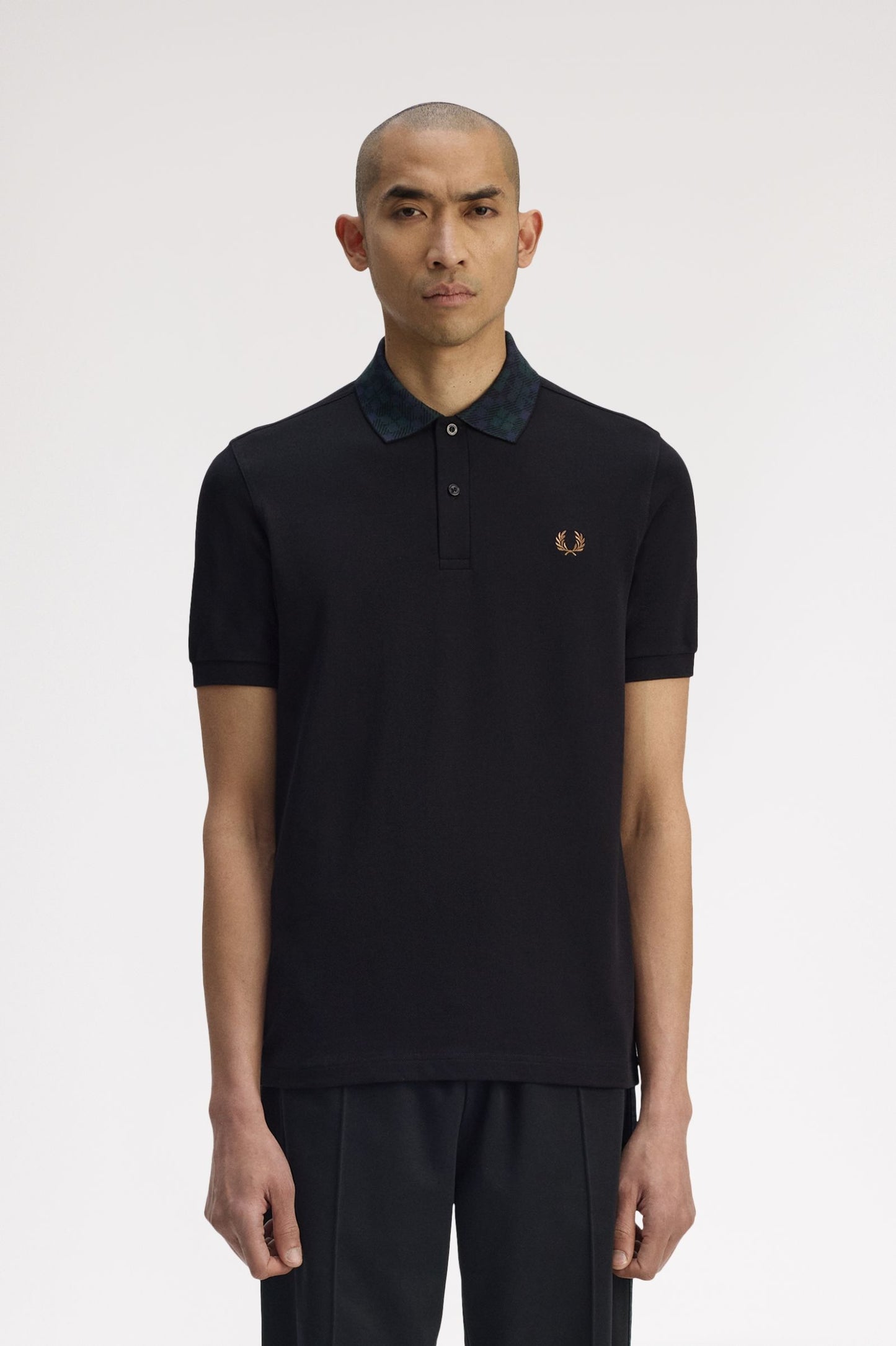 Fred Perry SS Jacquard Polo Black