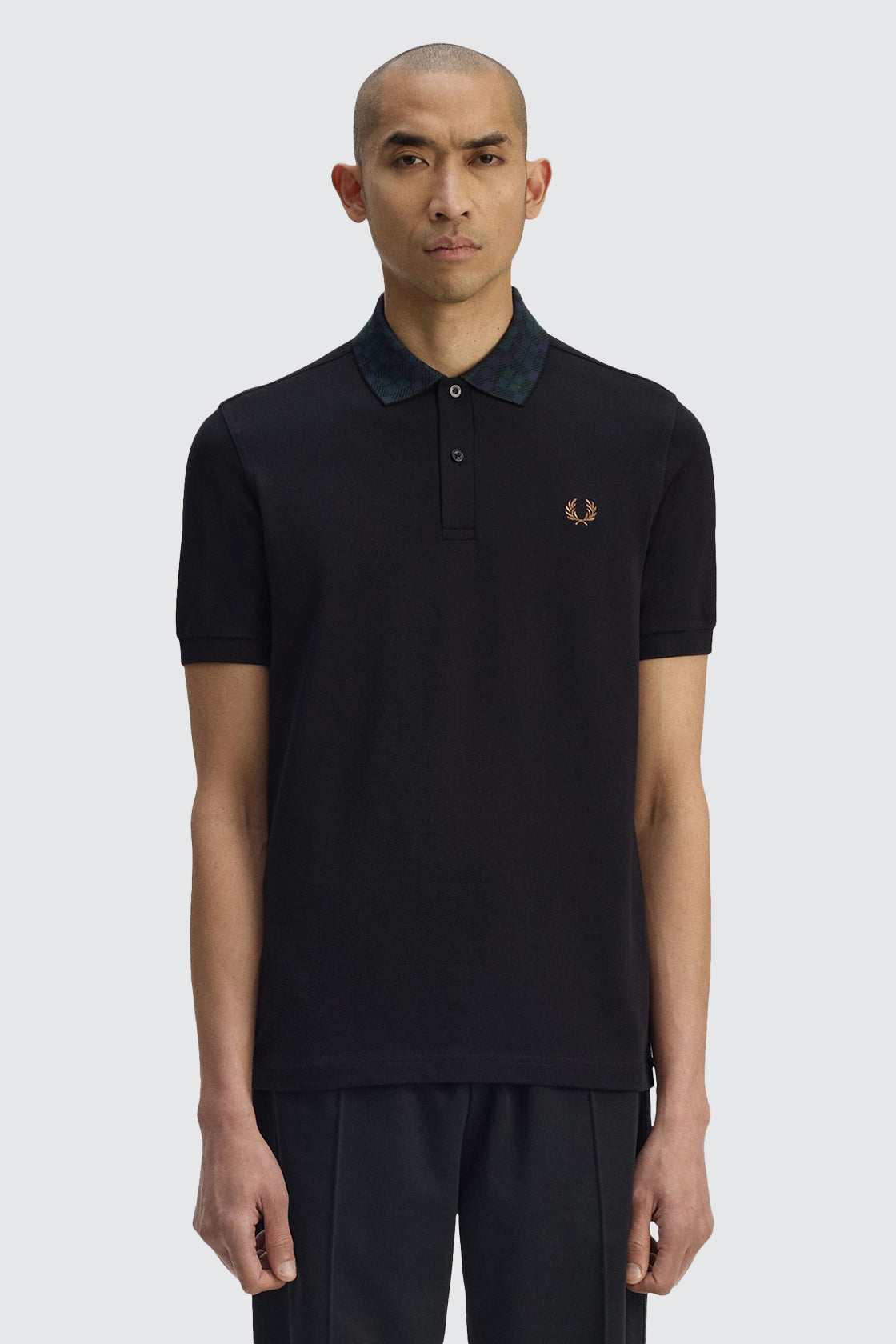 Fred Perry SS Jacquard Polo Black