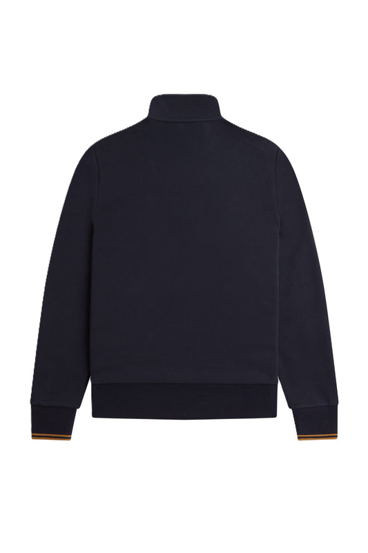 Fred Perry Half Zip Sweat Navy/Dk Caramel