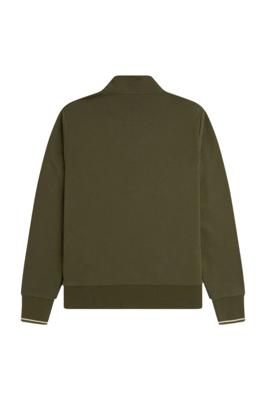 Fred Perry 1/4 Zip LS Top Green/Oyster