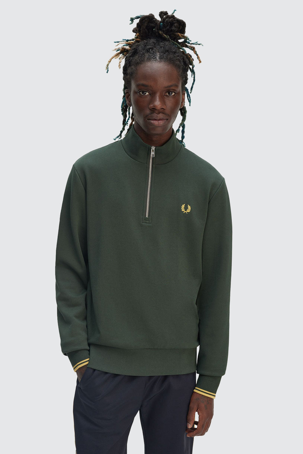 Fred Perry Half Zip Sweater Olive