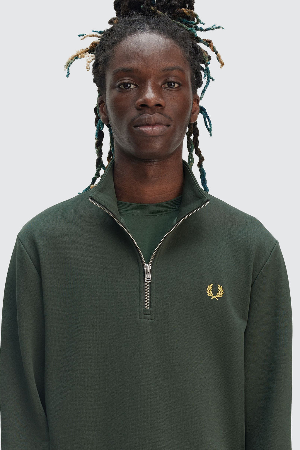 Fred Perry Half Zip Sweater Olive